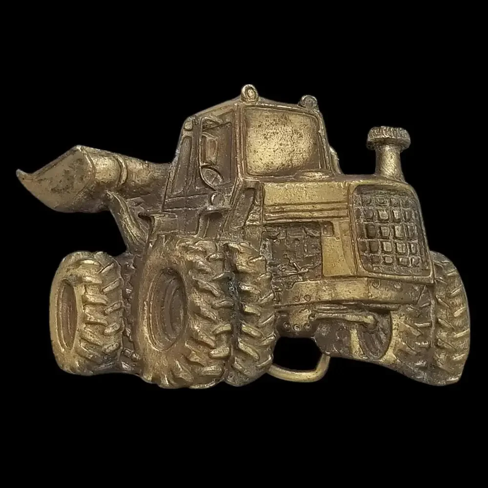 Vintage Belt Buckle‎ Brass Bulldozer Heavy Equipment Earth Mover Construction